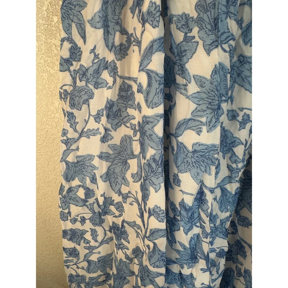 Lulus Denarius White and Blue Leaf Print Two-Piece Midi Dress Size XL New!